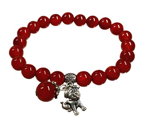 Feng Shui Handmade Chinese Zodiac Year Animal Red Agate Beads Bracelet
