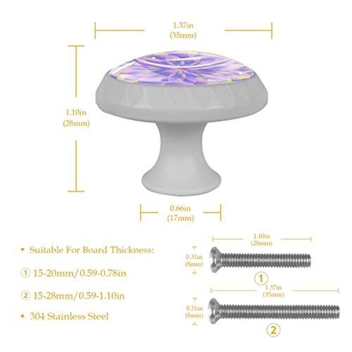 Boutons pour tiroirs de commode blancs ronds 4 pièces - 6