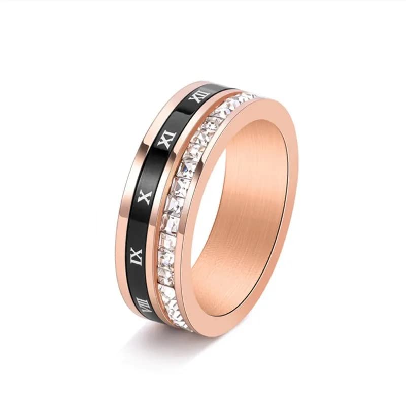 El Regalo Stainless Steel Roman Neumeral Spinner Ring for Men/Women - Fidget Spinner Anxiety Relief Anti Tarnish Rotating Ring in Rose Gold For Men Women (8) (B0BYCZVJ1N) Amazon Price History, Amazon Price Tracker