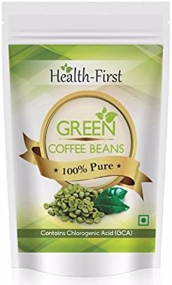 Health First Green Coffee Beans Decaffeinated & Unroasted Arabica Beans For Weight Loss 200 Grams Contains Chlorogenic Acid