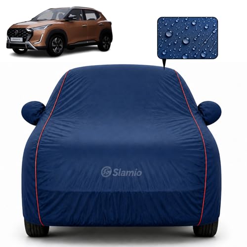 Image of Car Cover for Nissan Magnite 2024-2026 | 100% Waterproof Heavy-Duty 3-Layer Car Body Cover | All-Weather Rain, UV, Sun & Dust Protection | Custom Fit | Mirror & Antenna Pockets | Navy Blue