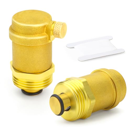 ERGAOBOY 2Stück Automatisches Entlüftungsventil aus Messing, 1" BSP Entlüftungsventil Entlüftung im Heizungssystem für Solar-Wasser-Heizung und Hvac System