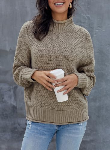 Image of Dokotoo Womens Sweaters Turtleneck Cable Knit Chunky Pullover Fall Outfits