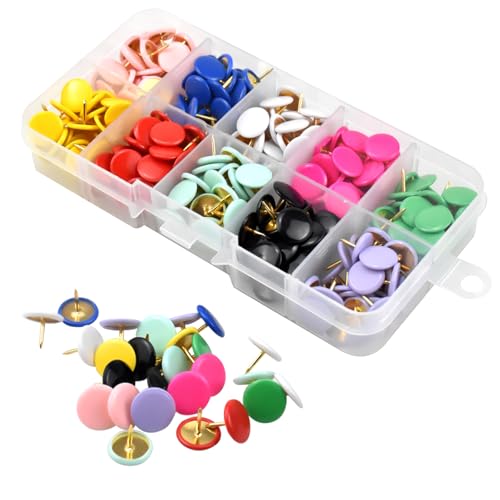 300 chinchetas decorativas, chinchetas de metal, chinchetas redondas creativas, chinchetas de tapicería de moda, clavos de muebles multicolores, productos de oficina, 10 colores, 10 mm