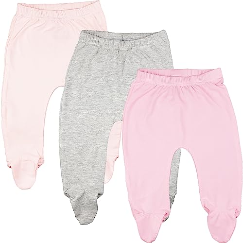 Image of 123 Bear Baby Soft Cotton Spandex Pants with Feet