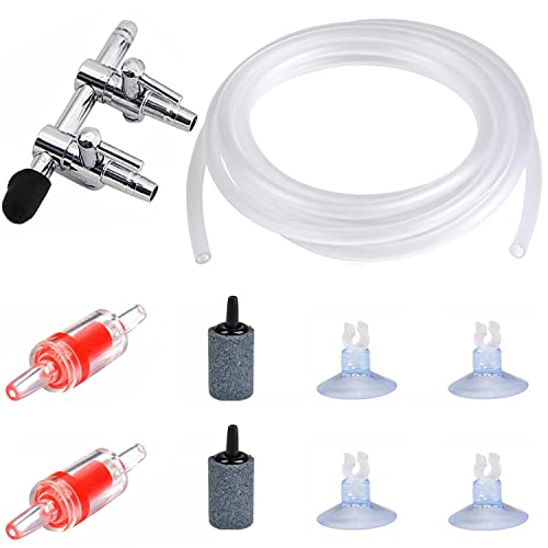 CTRICALVER Two Way Air Flow Control Water Pump Splitter Distributor Lever Adapter with Check Valves, Oxygen Tube 3m