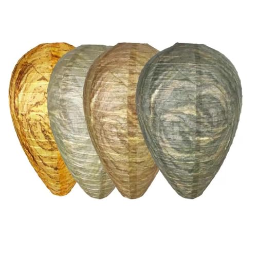 Wouueso Juego de 4 nidos de avispas falsos, ecológicos, trampas para avispas colgantes y avispas, naturales y artificiales, sin abejas