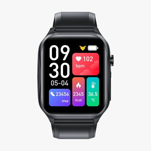 Image of Smartwatch for Seniors - SOS, Fall Detection | BP, Heart Rate, SPO₂, Temp | Sleep and Step Tracker | App Access for Shopping and Engagement | Water Resistant | Full Touch Display