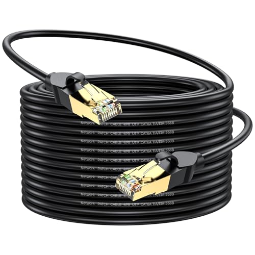 Ethernet Cable 50m High Speed 1000mbps 550Mhz/s Cat6 Ethernet Cable Black RJ45 Lan Cable Network Cable are Suitable for Routers Computers Modem Switch Games Patch Panel