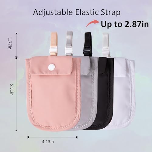 Image of Hidden Bra Wallet - Undercover Travel Pouch with Adjustable Elastic Strap for Credit Cash,Cards, and Valuables - Secret Stash Pocket for All Bra Sizes (pink)