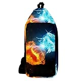 Go Sling-Rucksack für Damen aus Polyester Eco PU, Einheitsgröße,Feuer VS Wasser