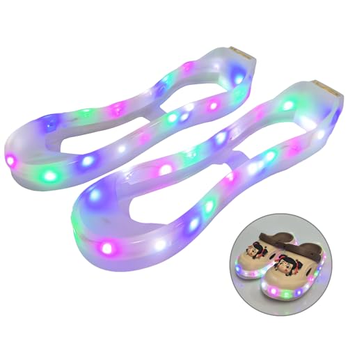 Men Women Kids Luminous Shoes Covers LED Shoe Lights Sneaker Accessories Light Up for Night Walking Party Dance Festivals,Colorful Lights - Vibration Version,Men 10-11 / Women 11.5-12.5
