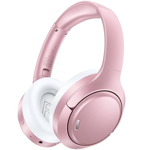 Hybrid Active Noise Cancelling Bluetooth 6.0 Headphones 120H Long Playtime, 6 ENC Mic, Over Ear Headphones Wireless, Hi-Res Audio, Memory Foam Earcup, Transparency Mode ANC Headphone for Travel Office