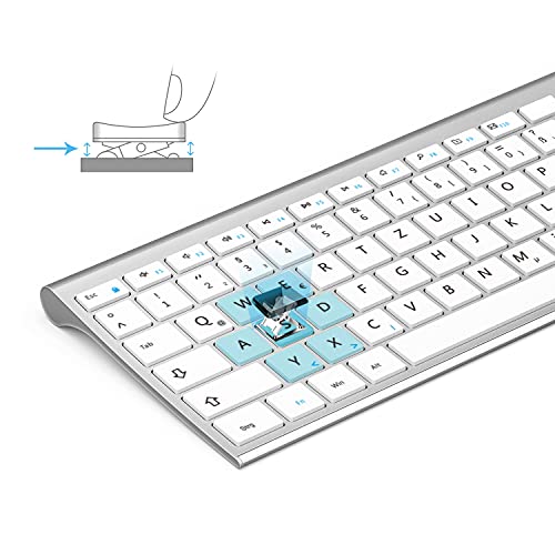 MagoFeliz Kabelloses Tastatur- und Maus-Set für Windows, 2,4 G kabellos, wiederaufladbar, ultraschlanke Tastatur mit kabelloser Maus, Design in voller Größe, deutsches QWERTZ-Layout, Set für PC/Laptop – Bild 7