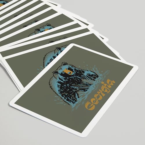 Lantern Press Georgia, Distressed Ink, Black Bear, 52 cartas póker miniatura 5