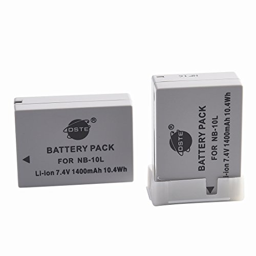 DSTE 2PCS NB-10L NB-10LH Batteria compatibile con Canon PowerShot G1