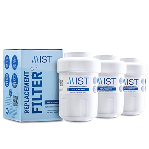 MIST MWF Water Filter Replacement for GE, Refrigerator Water Filter compatible with MWFP, MWFA, GWF, HWF, Smart Water, WFC1201, Kenmore 9991, 469991, WFC1201, GSE25GSHECSS, GE Water Filter (1 pack)