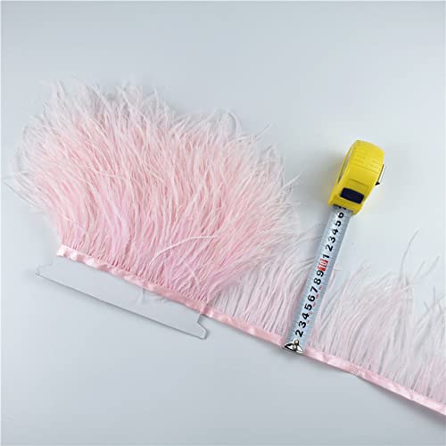 Falda de plumas de avestruz de 1M, 5M, 10 metros, adornos con flecos, cinta de plumas de avestruz de 10-15CM, plumas para manualidades, decoración de plumas de boda