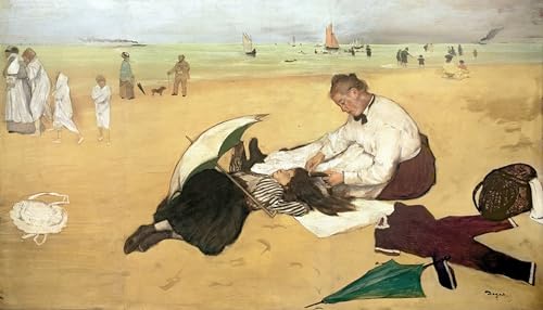 Scène de plage Edgar Degas impression sur toile salon chic 60x90cm