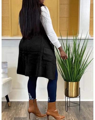 Image of Women's Casual Sleeveless Long Sweater Vest Open Front Cardigan Waistcoat