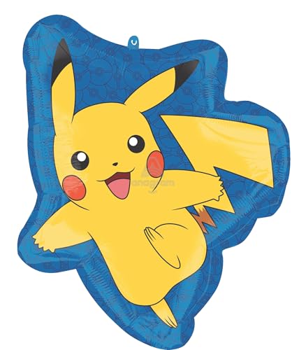 Anagram Pokémon Pikachu Foil Balloon – 27 Inch SuperShape – Perfect Decoration for Kids’ Birthdays and Themed Parties