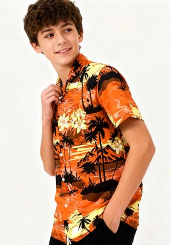 Image of Cromoncent Matching Hawaiian Outfits for Family, Dad and Son Matching Luau Beach Tropical Shirts Mommy Daughter Tropical Sets