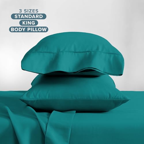 Image of Bare Home Microfiber Pillow Cases - Standard /Queen Size Set of 2 - Cooling Pillowcases - Double Brushed - Emerald Pillowcases 2 Pack - Easy Care (Standard Pillowcase Set of 2, Emerald)