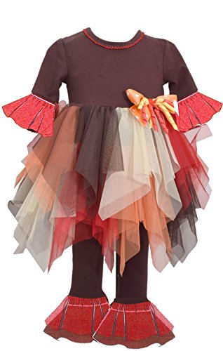 Bonnie Jean Girl's Brown Hanky Thanksgiving Pant Set (6-9 months)