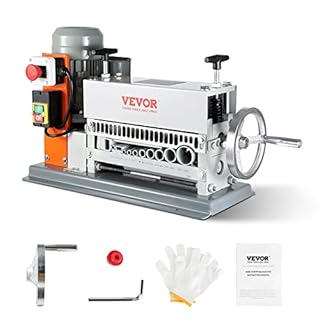 VEVOR Machine à Dénuder Électrique 1,5-36 mm Dénudeur Câble Auto Motorisé 370 W Dénudeuse Manuelle 27 m/min Pince à Dénuder Dépouillement Fil avec Manivelle 11 Canaux de Dénudage pour Recyclage Cuivre