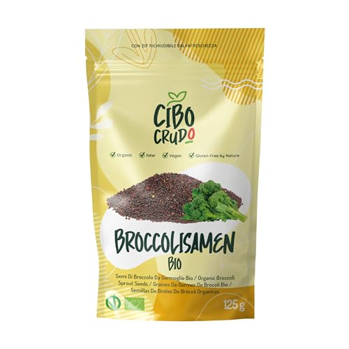 Brokkolisprossen Samen - 125g. Brokkoli Samen für die Zucht. Quelle für Vitamin A B C und E. Enthält Kalium Kalzium Eisen und Antioxidantien.