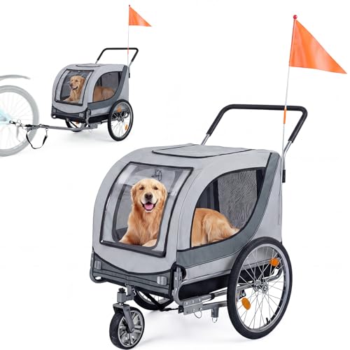 Giantex 2-in-1 Dog Bike Trailer & Pet Stroller for Large Dogs