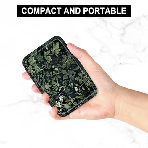 Image of Credit Card Holder, Mini Aluminum Card Wallet RFID Blocking Slim Metal Hard Card Case for Women Men, Vintage Plants