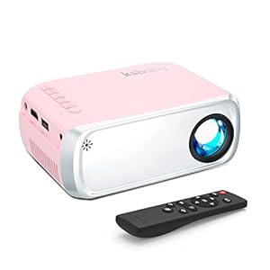 Portable Projector, ksbaby Outdoor Projector, LED Aesthetic Video Mini Projector for Outdoor Portable Movies Compatible with HDMI, USB, Laptop, TV Stick, iOS and Android Phone