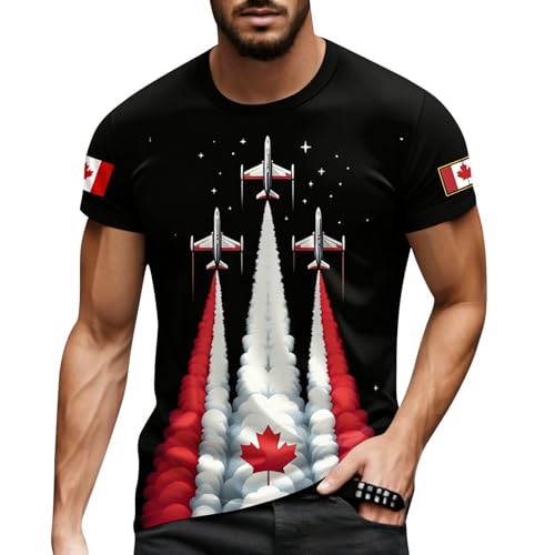 Maglietta grafica da uomo con design casual a maniche corte, Nero , XL