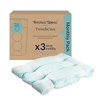 Tommee Tippee Twist & Click Nappy Bin Refills, Pack of 3, each 10.5 metres, Multilayer, Antibacterial* Film, Designed to Slot into Your Existing Twist & Click Nappy Bin Cassette (3 X 10.5m)