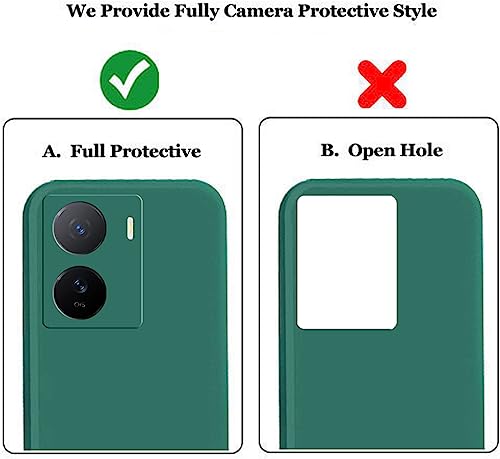 Image of A rtistque Liquid Silicone Back Cover Case for iQOO Z7 5G / iQOO Z7s 5G Shockproof TPU Soft Flexible with Camera Protection - Green