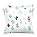 Cuscino Copricuscini Cactus Tropicale del Cactus Copri Cuscini Stampato Caso Federa Quadrate Copricuscini 45X45Cm per Giardino, Auto, Sedia