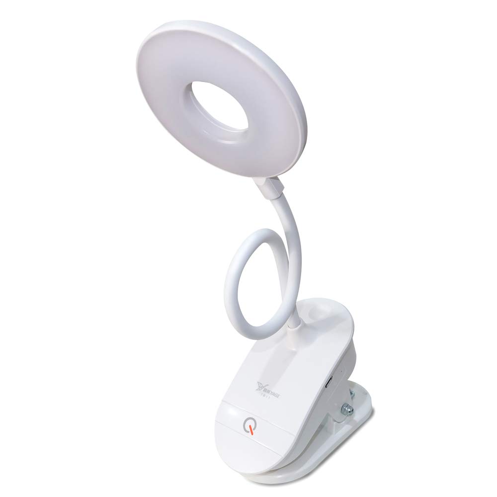 Led Clip Reading Lights,Daylight 18 LEDs Book Lights,3 Brightness,USB Rechargeable,Built-in 1200mAh Battery,Touch Switch,Flexible Gooseneck