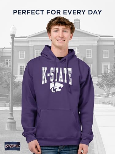 Image of JanSport NCAA Officially Licensed Rival Hoodie, Long Sleeve Unisex Sweatshirt, Cotton-Polyester Blend, Double-Layered Hood