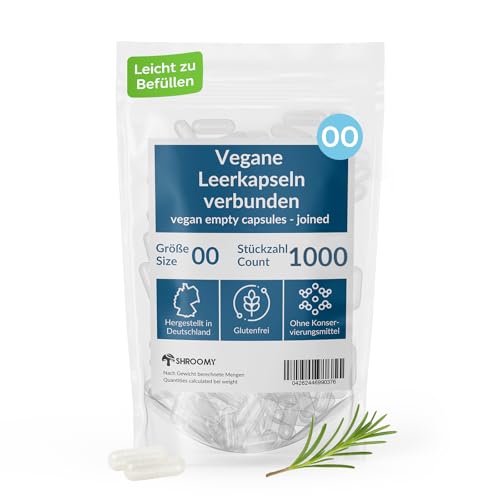 SHROOMY Leerkapseln HPMC Größe 00 vegan & transparent 1000 Stück