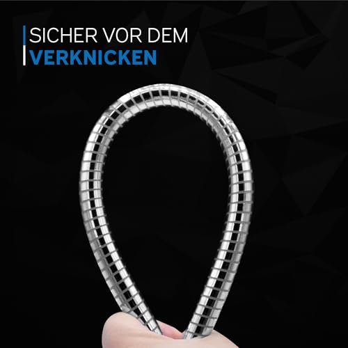kör4u Brauseschlauch chromflex 1,60 m, Sechsschichtiger Design-Kunststoff-Schlauch, knickfest, Duschschlauch, reinigungsfreundlich - Made in Germany