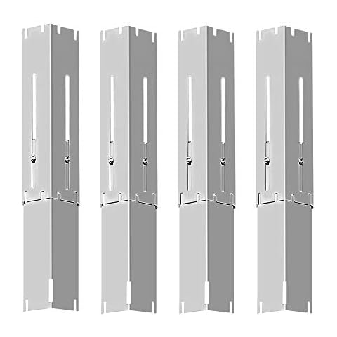 BBQ funland Universal Grill Replacement Parts Stainless Steel Heat Plate Shield, Heat Tent, Flavorizer Bar, Burner Cover, Flame Tamer for Gas Grill, Extends from 11.75" up to 21" L (4-Pack) Cover