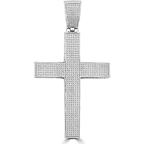 Harlembling Sterling Silver Iced Cross Pendant Cover