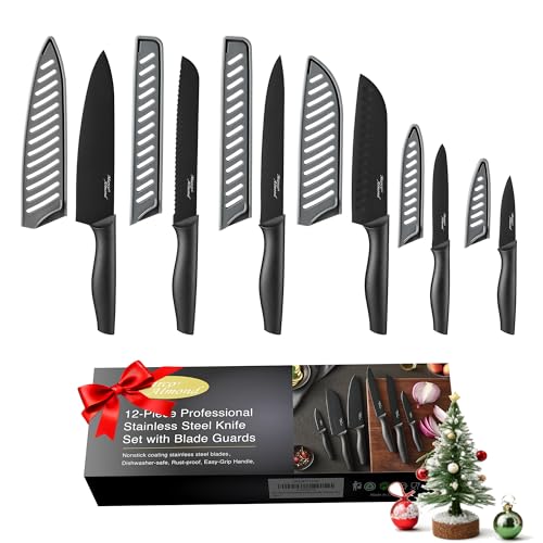 Kitchen Knife Set, KYA38 12-Piece Kitchen Knives...