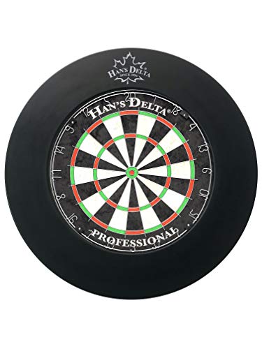Han's Delta Professional Dartboard Backboard Surround Wall Protector (Pu Black Round) #TOP1