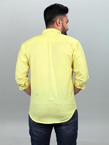 Image of Men Regular Fit Solid Spread Collar Casual Shirt