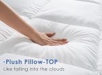 Mattress Topper Queen Cooling Plush Pillow Top Mattress Pad/Bed Topper, Hotel Quality Down Alternative Pillow Topper