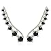 CIShop "7-Stars" Black CZ Simulated Diamond Stud Ear Cuff Crawler Earrings Ear Climber