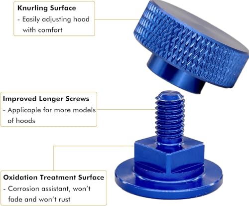 Image of Welding Hood Fasteners Pipeliner- Headgear Replacement Parts Helmet Accessories- Aluminum Longer Screws(Knurled-Bule)