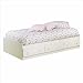 South Shore Summer Breeze Twin Bookcase Headboard and Storage Bed in White Wash